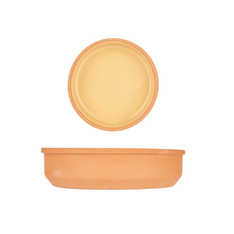 EARTHENWARE ROUND CASSEROLE 12CM YELLOW