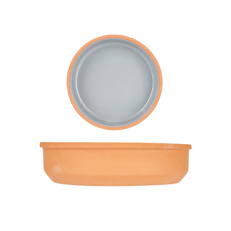 CAZUELA BARRO REDONDO 16CM GRIS