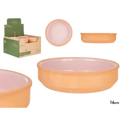 EARTHENWARE ROUND CASSEROLE 12CM PINK