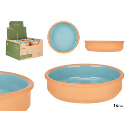 CAZUELA BARRO REDONDO 16CM TURQUESA