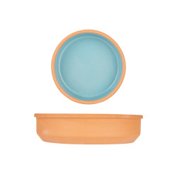 EARTHENWARE ROUND CASSEROLE 12CM TURQUOISE