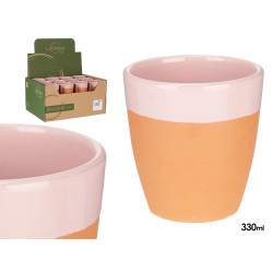 VASO BARRO 330ML ROSA