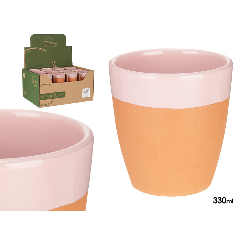 VASO BARRO 330ML ROSA