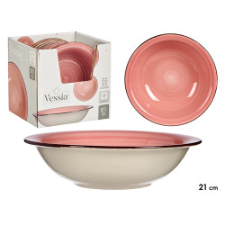 PLATO HONDO GRES ROSA CON BORDE