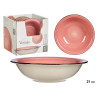 ASSIETTE CREUSE GRES ROSE AVEC BORD