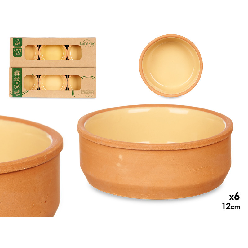 SET 6 12CM YELLOW CLAY POT 