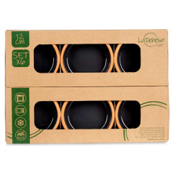 CONJ 6 CAÇAROLAS DE BARRO 12 CM PRETO