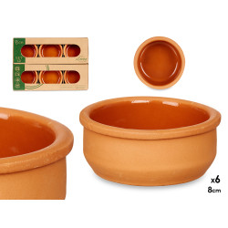 SET 6 CASSEROLES ARGILE 8 CM COULEUR MARRON