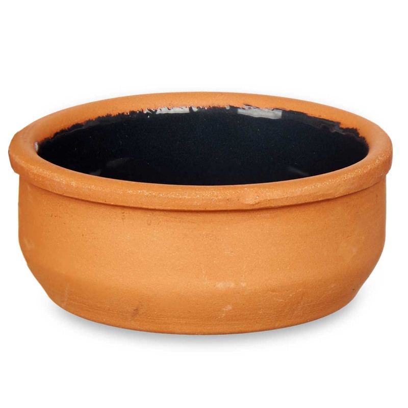 SET 6 8CM BLACK CLAY POT 