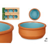 SET 6 CASSEROLES ARGILE 8 CM COULEUR BLEU