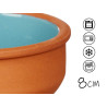 SET 6 PENTOLE TERRACOTTA 8 CM COL BLU