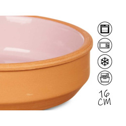 SET 4 CASSEROLES ARGILE 16 CM COULEUR ROSE