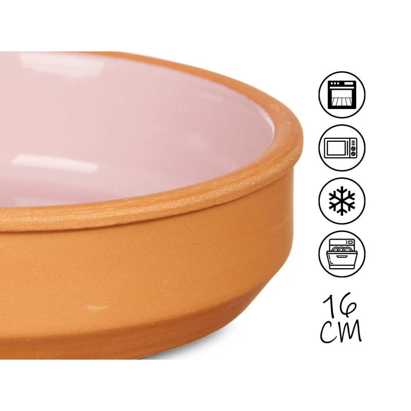 SET 6 16CM PINK CLAY POT 