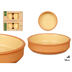 SET 4 CAZUELAS BARRO 16 CM COLOR MOSTAZA
