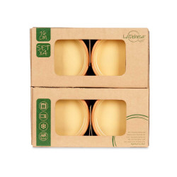 SET 4 CASSEROLES ARGILE 16 CM COULEUR MOUTARDE