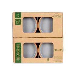 SET 4 CASSEROLES ARGILE 16 CM COULEUR GRIS