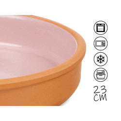CAZUELA BARRO 23 CM COLOR ROSA