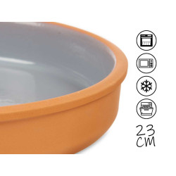 CASSEROLE ARGILE 23 CM COULEUR GRIS