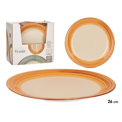 PLATO LLANO GRES CENEFA 3D MARRON 27CM