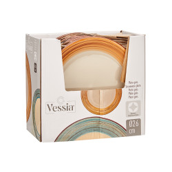 ASSIETTE PLATE GRES BANDE 3D MARRON 27CM