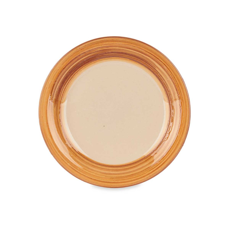 PLATO POSTRE GRES CENEFA 3D MARRON 19CM