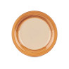 ASSIETTE DESSERT GRES BANDE 3D MARRON 19CM