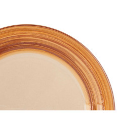 PIATTO DOLCE GRES MANTOVANA 3D MARRONE 19CM