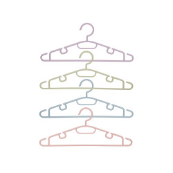 SET 6 CINTRES ASSORT 4 COULEURS PASTEL