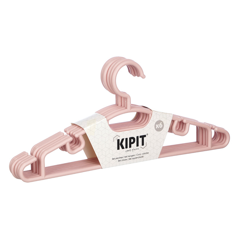 SET 6 HANGERS ASSORTED 3 PASTEL COLOURS