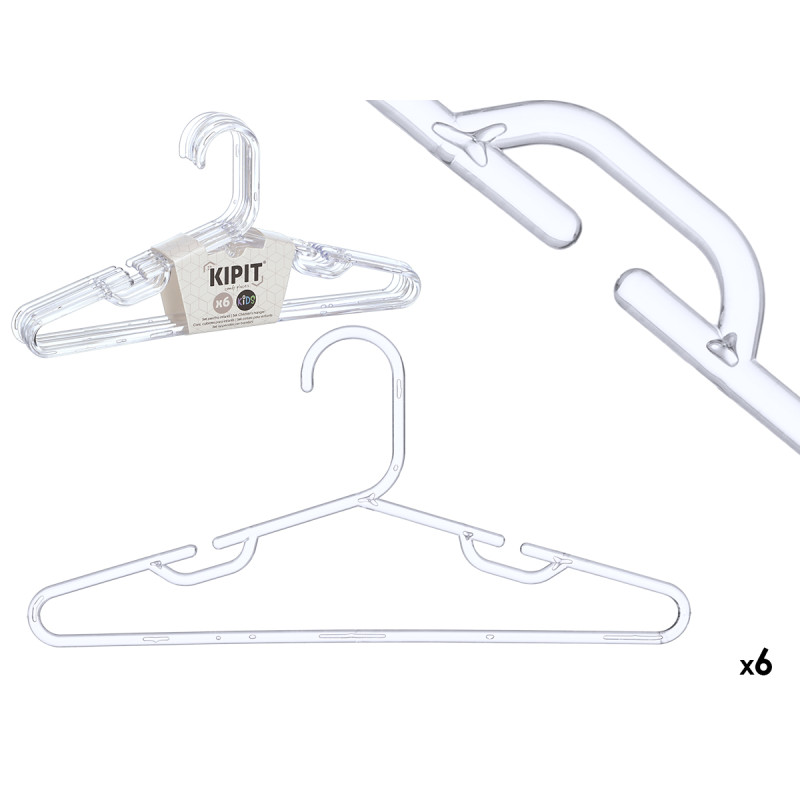 SET 6 CINTRES POUR ENFANTS TRANSPARENTS