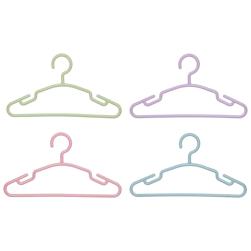 SET 6 CINTRES POUR ENFANTS ASRT 4 COULEURS PASTEL