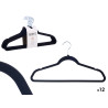 SET 12 BLACK FLOCKED HANGERS