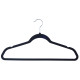 SET 12 BLACK FLOCKED HANGERS