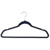 SET 12 BLACK FLOCKED HANGERS