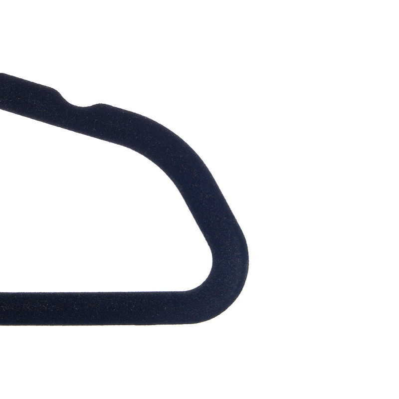 SET 12 BLACK FLOCKED HANGERS