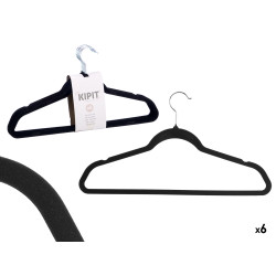 SET 6 BLACK FLOCKED HANGERS