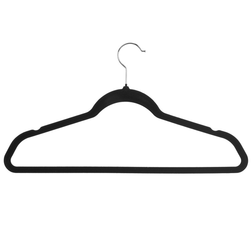 SET 6 BLACK FLOCKED HANGERS