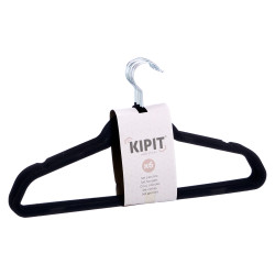 SET 6 BLACK FLOCKED HANGERS