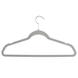 SET 12 GRAY FLOCKED HANGERS