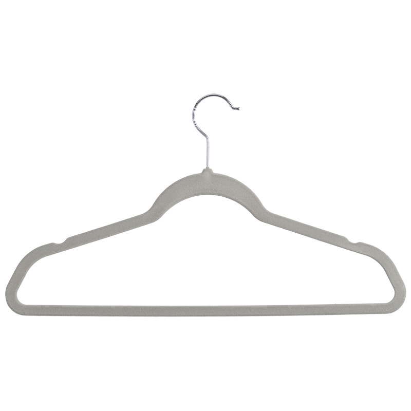 SET 6 GRAY FLOCKED HANGERS