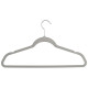 SET 6 GRAY FLOCKED HANGERS