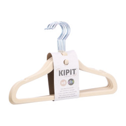 SET 6 FLOCKED KID HANGERS ASSORTED 3 COL