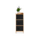 BAMBOO SHELF 3 BLACK DRAWERS 28,5X26X70CM