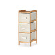 ESTANTERIA BAMBU 3 CAJONES BLANCO 28,5X26X70CM