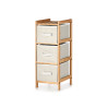 PRATELEIRA BAMBU 3 GAVETAS BRANCAS 28,5X26X70CM