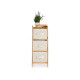 ETAGERE BAMBOU 3 TIROIRS BLANCS 28,5X26X70CM
