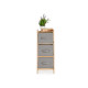 BAMBOO SHELF 3 GRAY DRAWERS 28,5X26X70CM