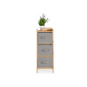 ETAGERE BAMBOU 3 TIROIRS GRIS 28,5X26X70CM