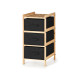 ESTANTERIA BAMBU 3 CAJONES NEGRO 36X34X66CM