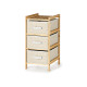 SCAFFALE BAMBU 3 CASSETTI BIANCHI 36X36X66CM